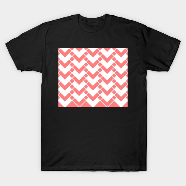 Abstract geometric pattern - pink and white. T-Shirt by kerens